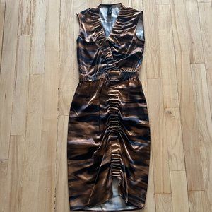 Zero + Maria Cornejo Black/Brown Silk Dress